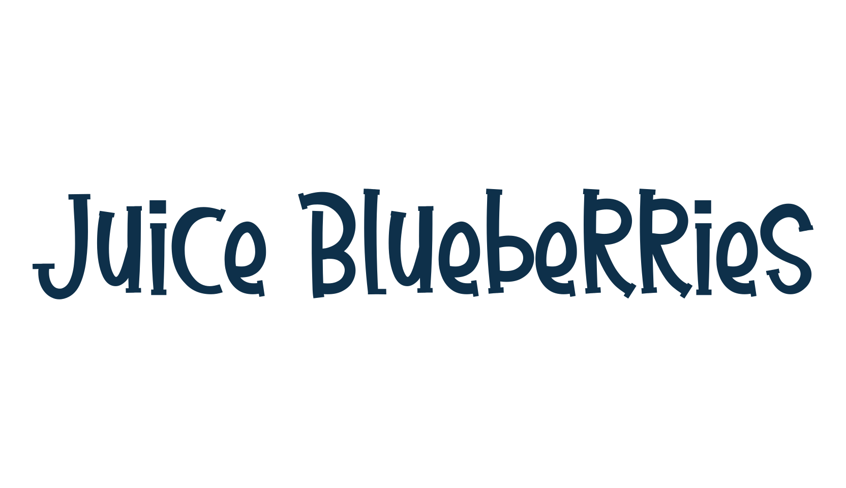 Juice Blueberries, cartoon font preview