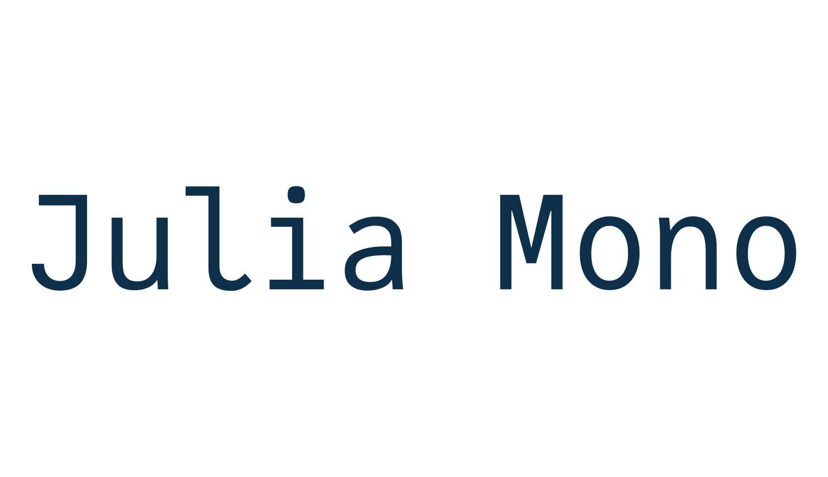 Julia Mono, fixed width font preview