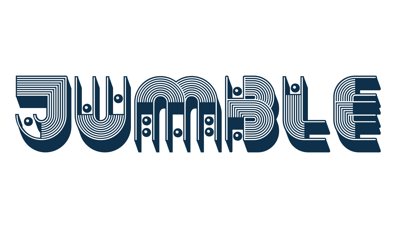 Jumble, fancy decorative font preview