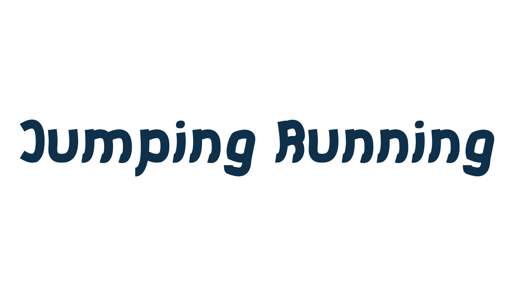 Jumping Running, fancy various decorative font preview