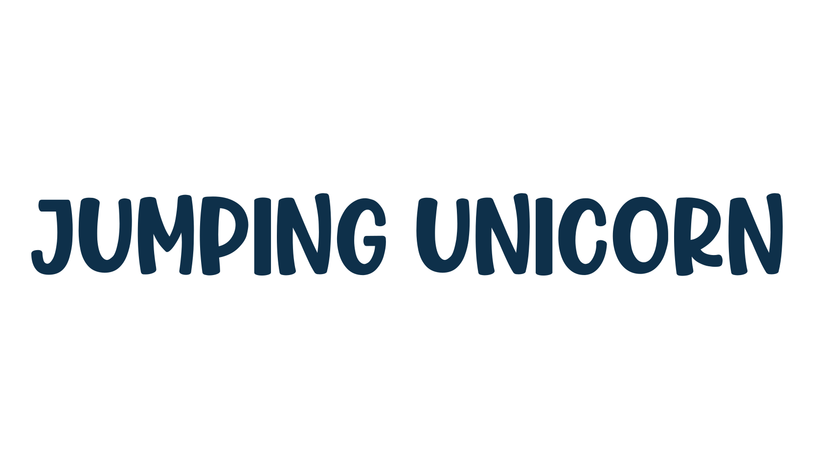Jumping Unicorn, fancy cartoon decorative font preview
