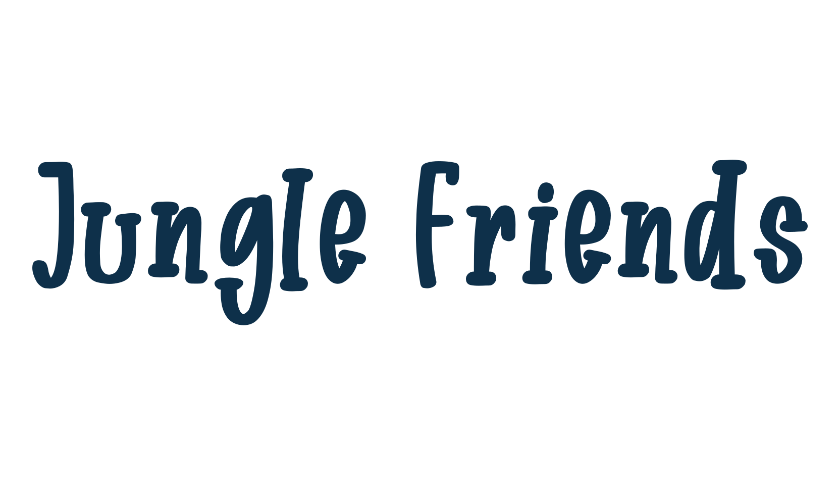 Jungle Friends, cartoon font preview