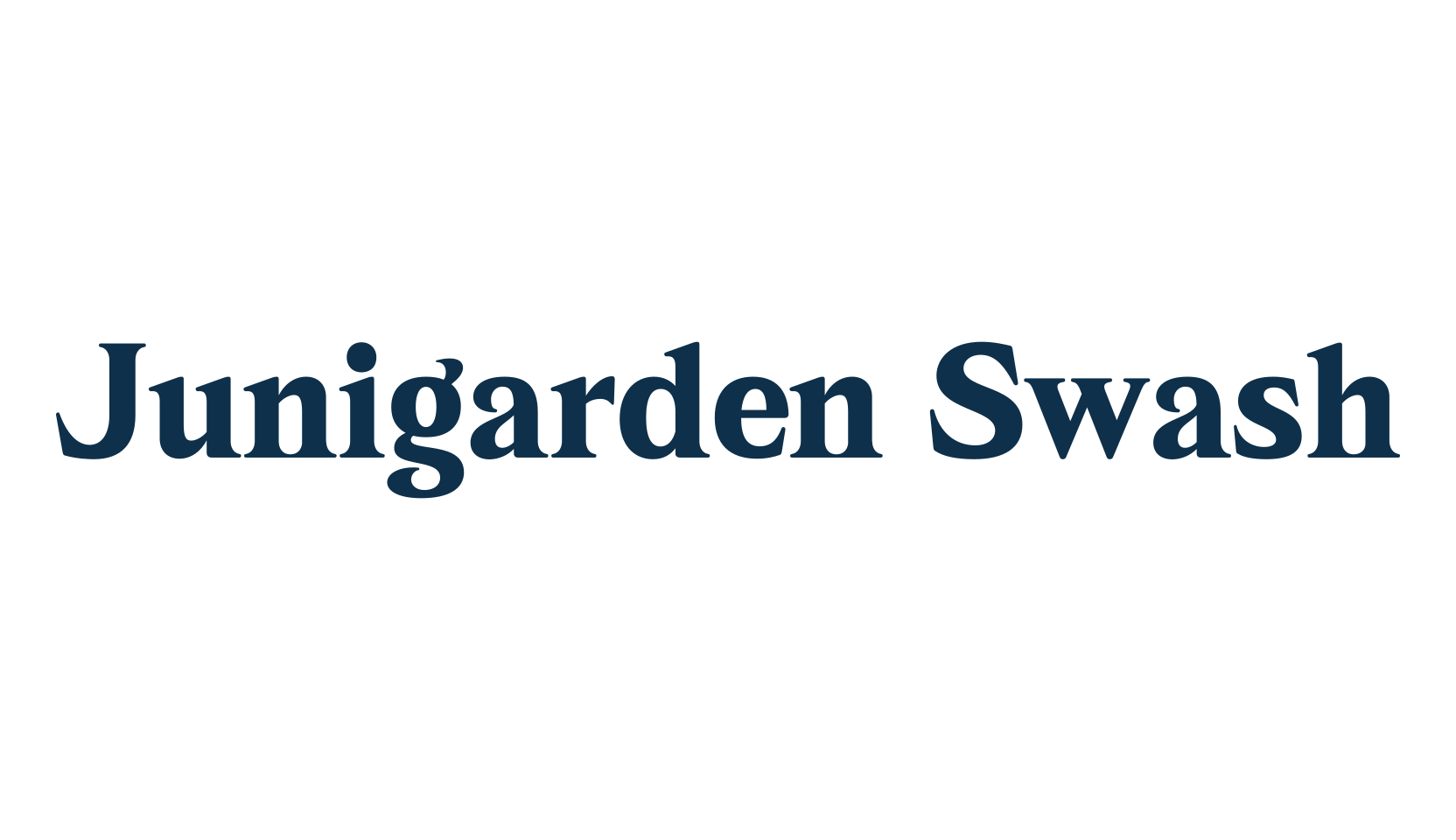 Junigarden Swash, retro font preview