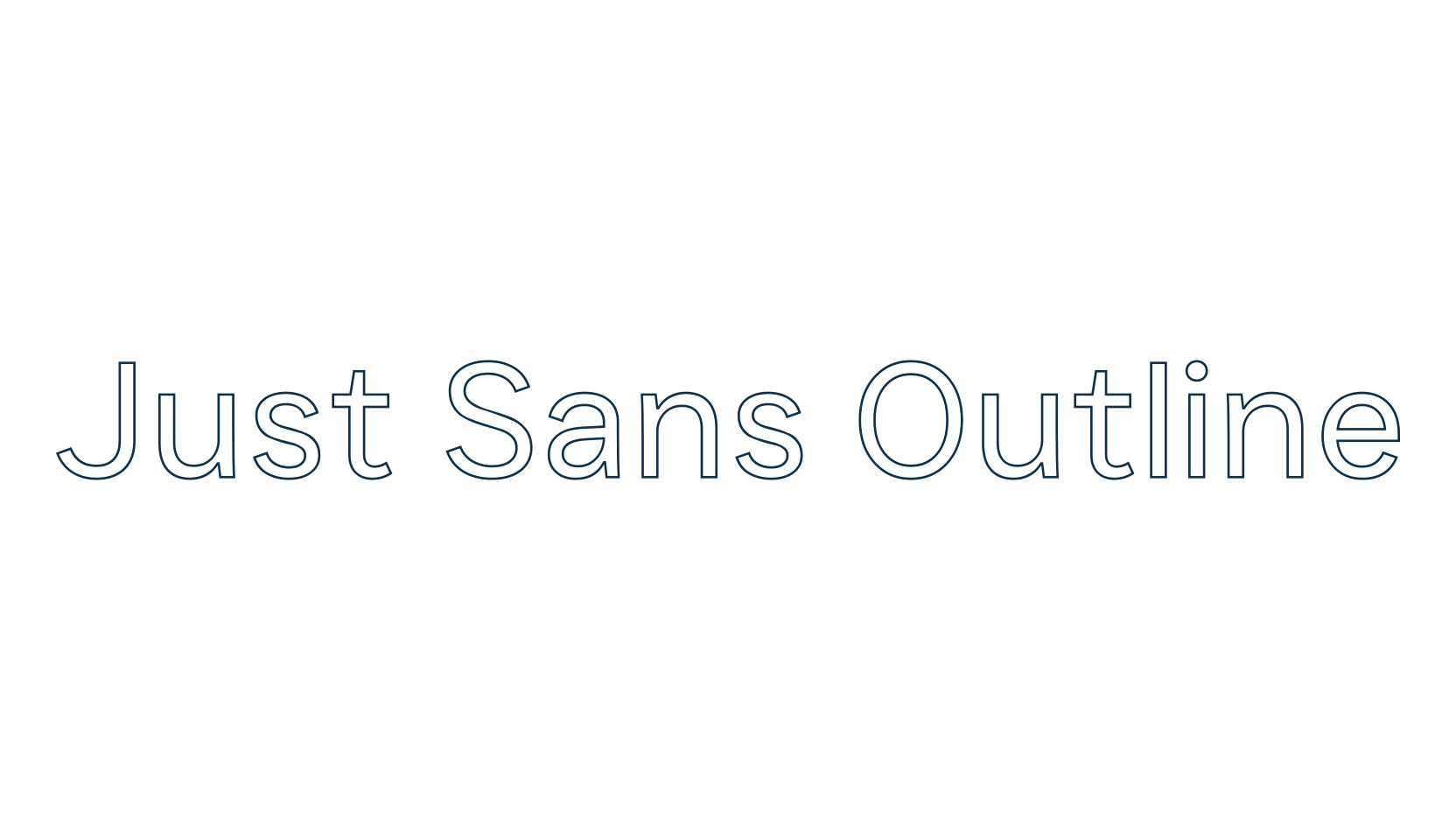 Just Sans Outline, basic sans serif font preview