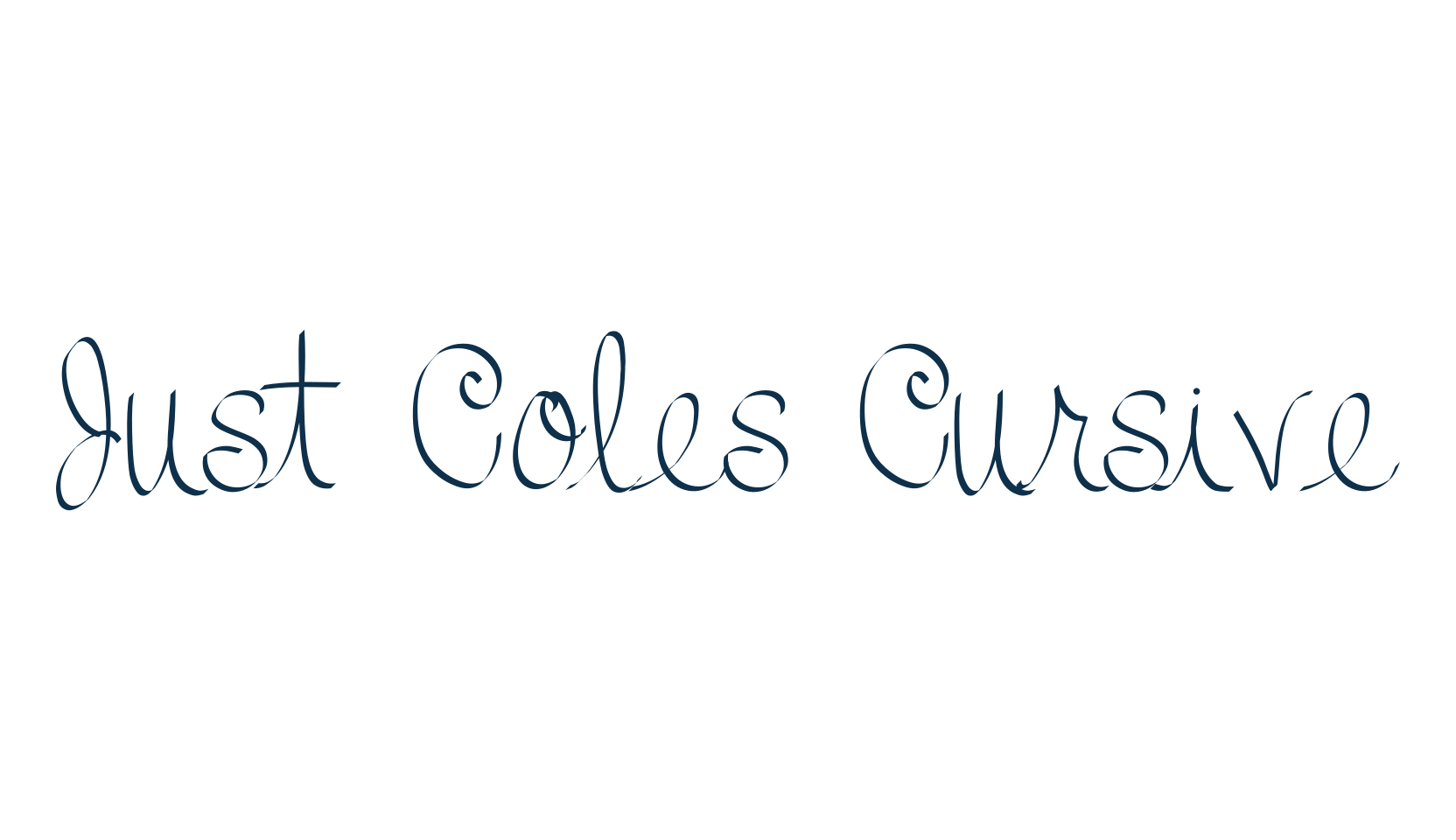 Just Coles Cursive, script handwritten fancy decorative calligraphy font preview