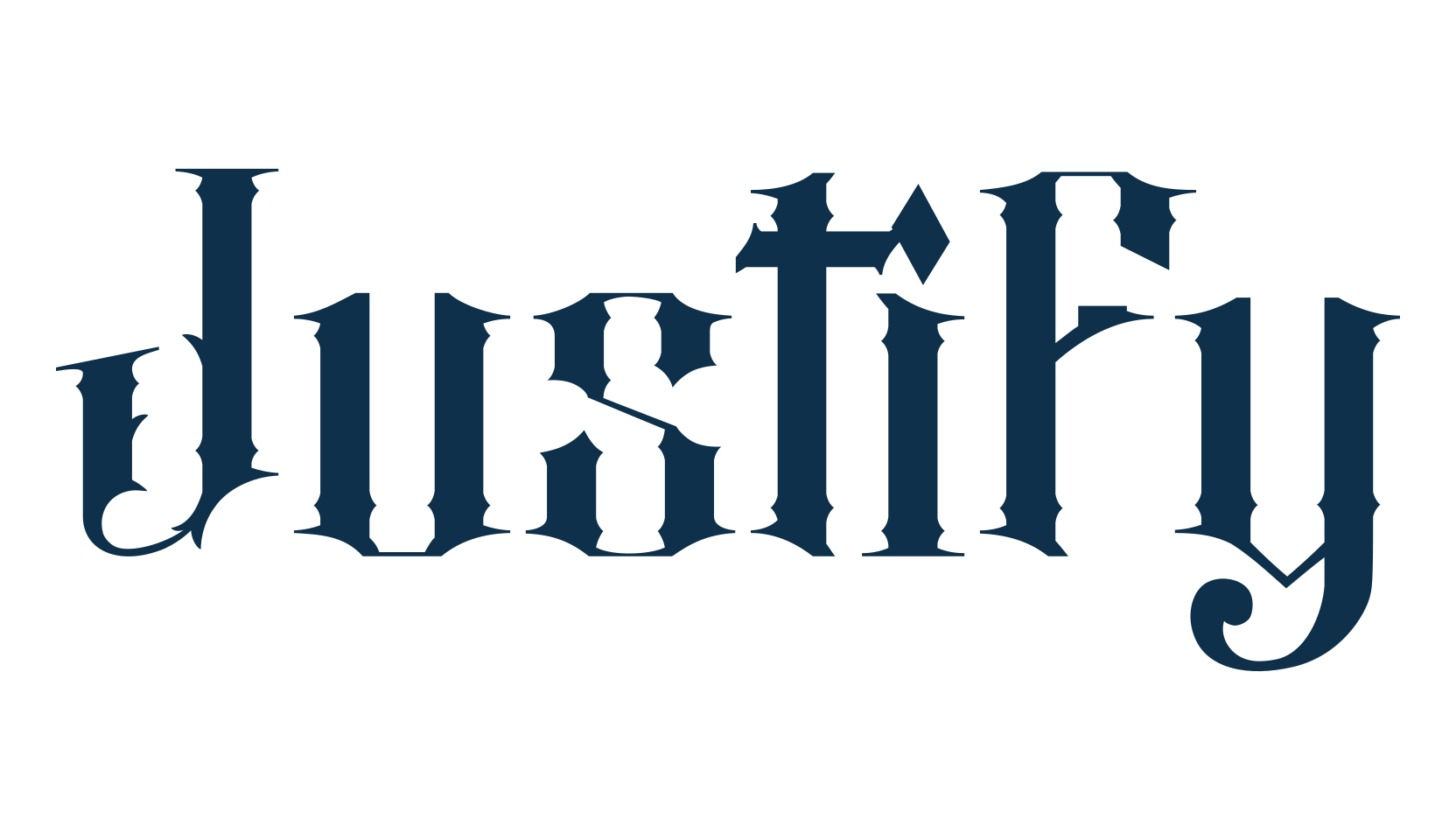 Justify, gothic modern font preview
