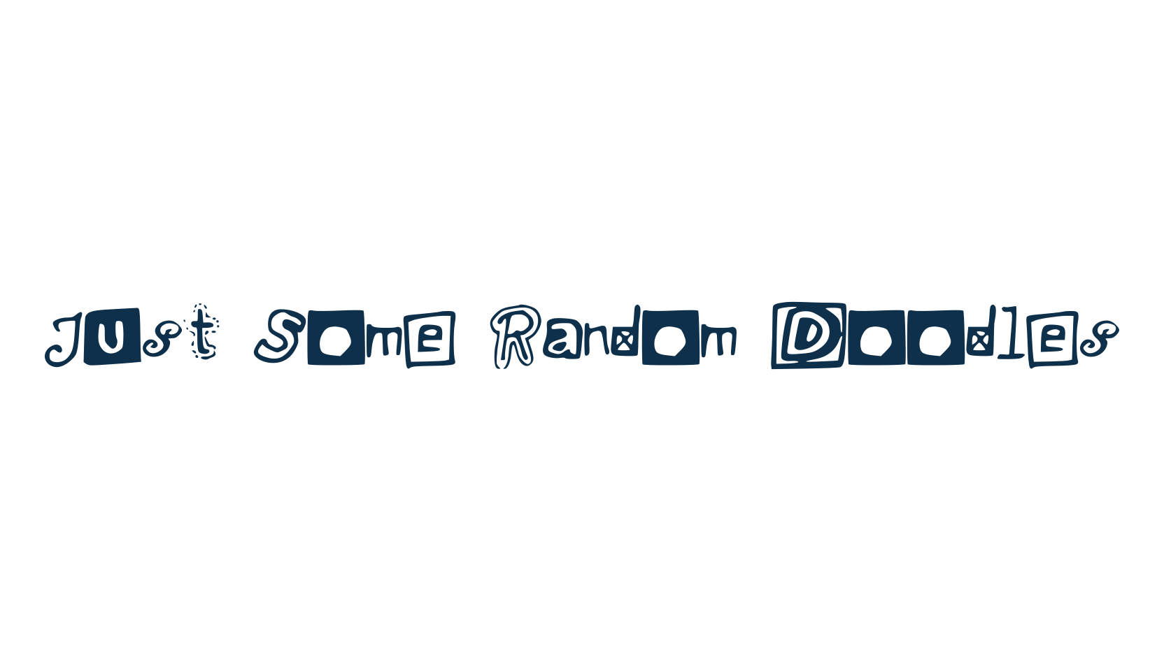 Just Some Random Doodles, fancy decorative font preview