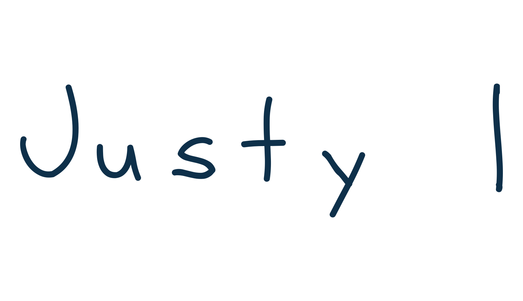 Justy 1, handwriting font preview
