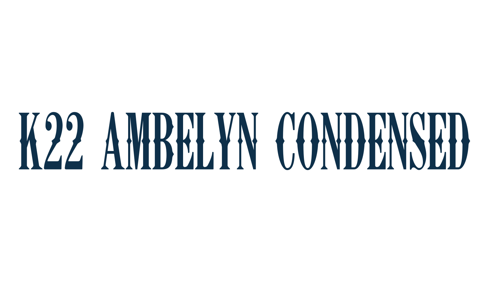K22 Ambelyn Condensed, fancy western decorative font preview