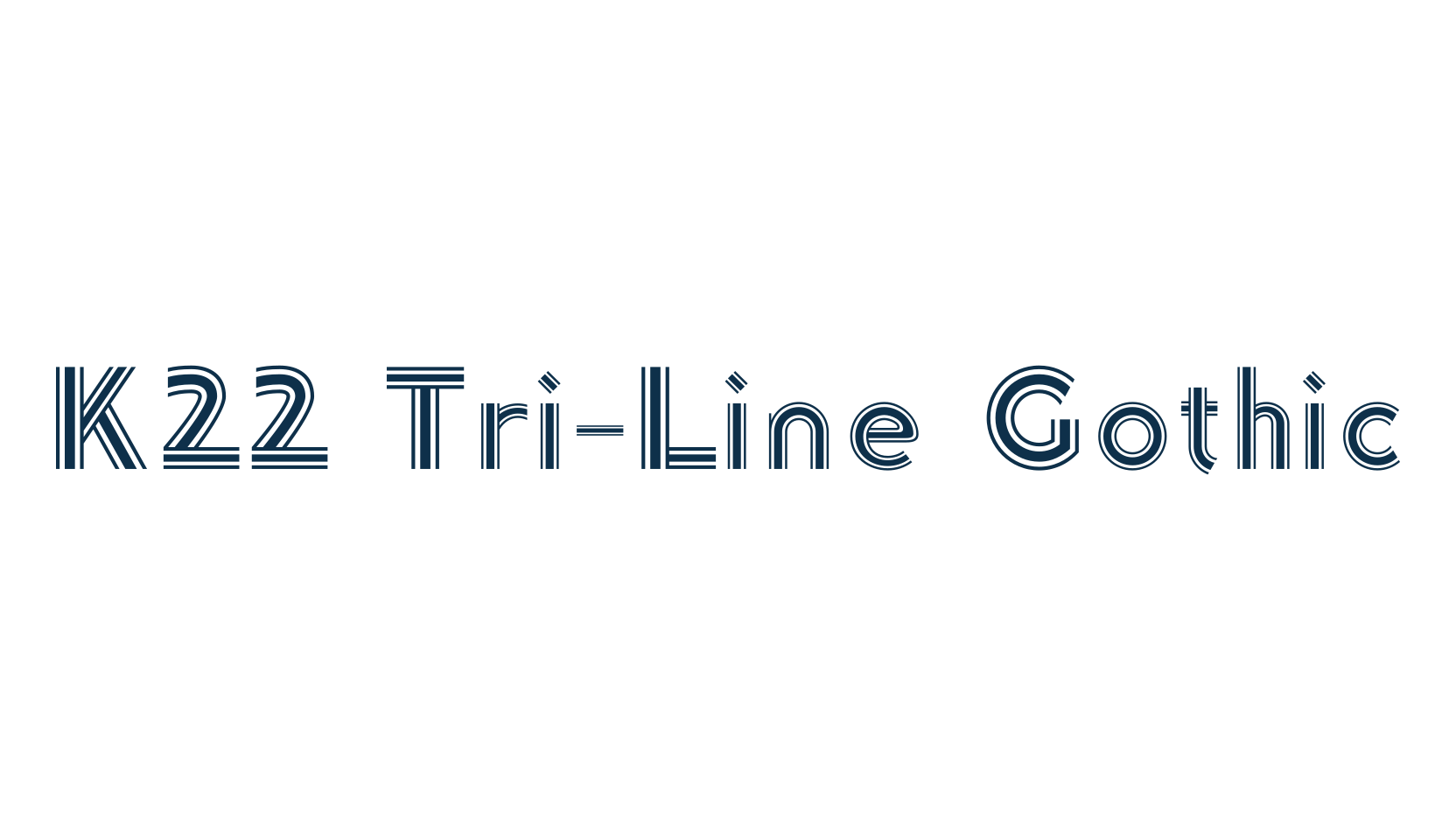 K22 Tri-Line Gothic, fancy retro decorative font preview
