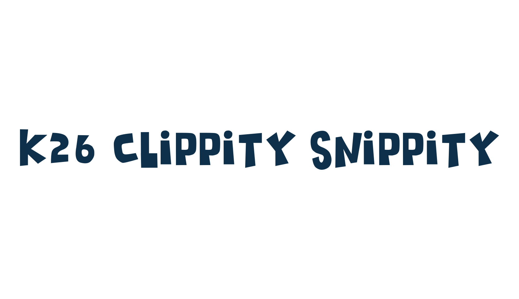 K26 Clippity Snippity, cartoon font preview