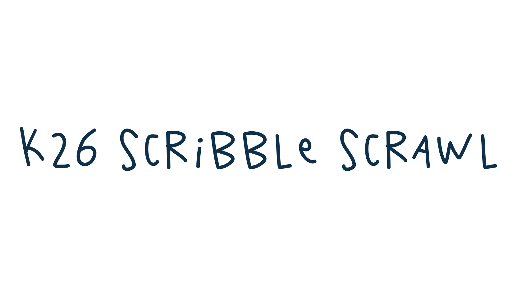 K26 Scribble Scrawl, handwriting font preview