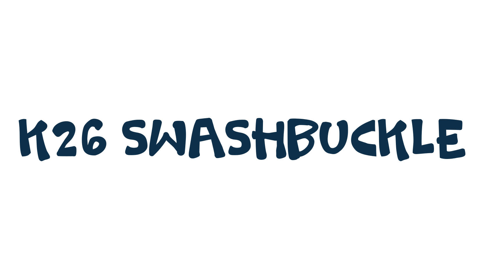 K26 Swashbuckle, cartoon font preview