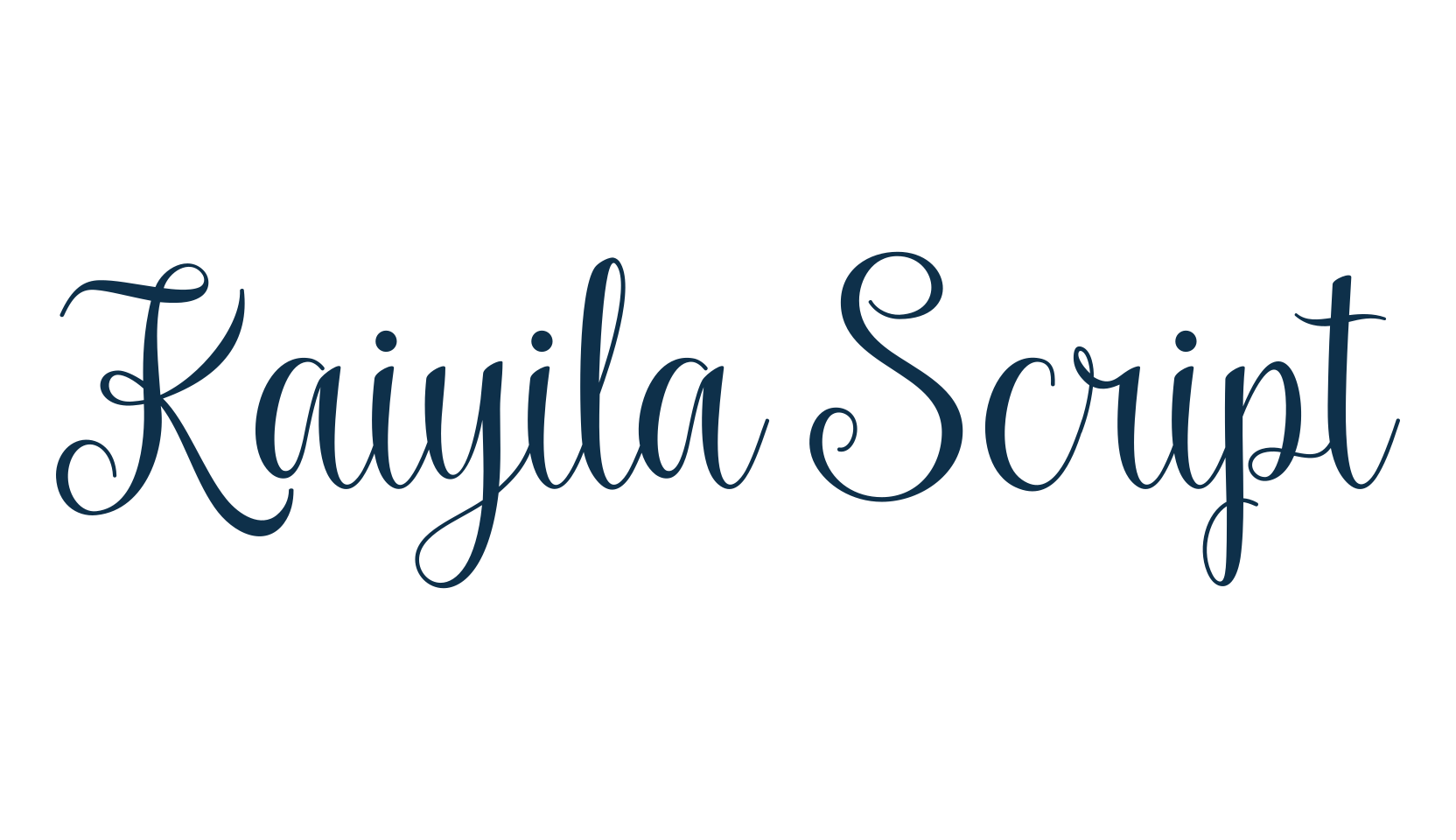Kaiyila Script, calligraphy font preview