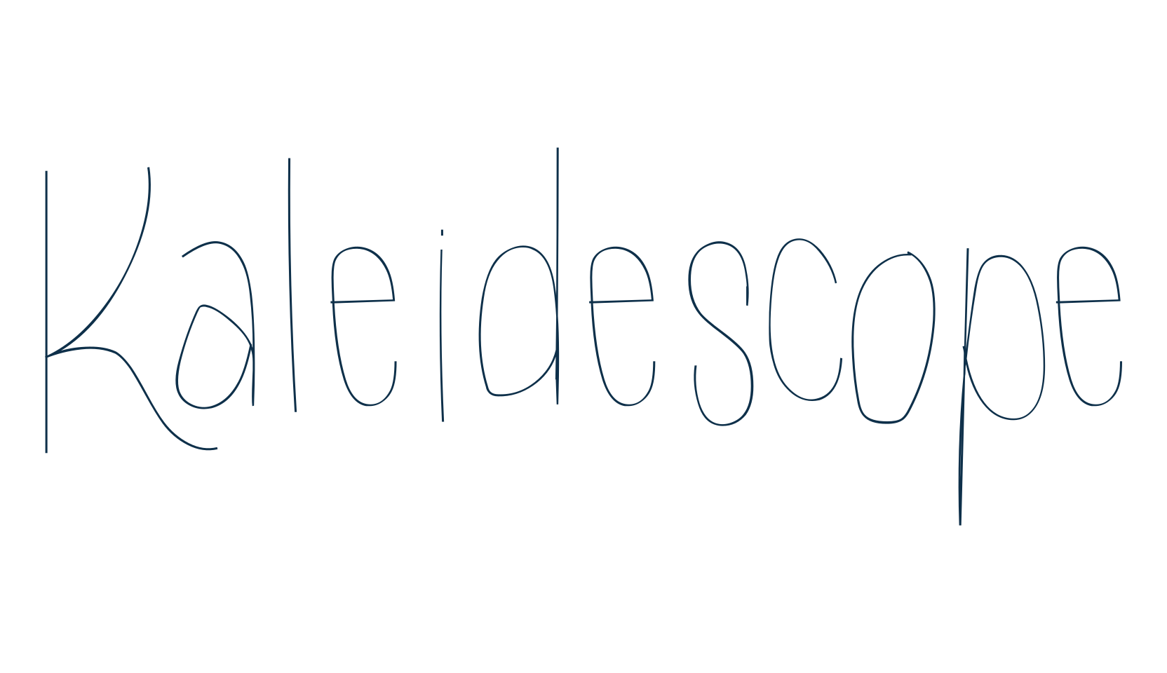 Kaleidescope, script handwritten fancy decorative calligraphy font preview