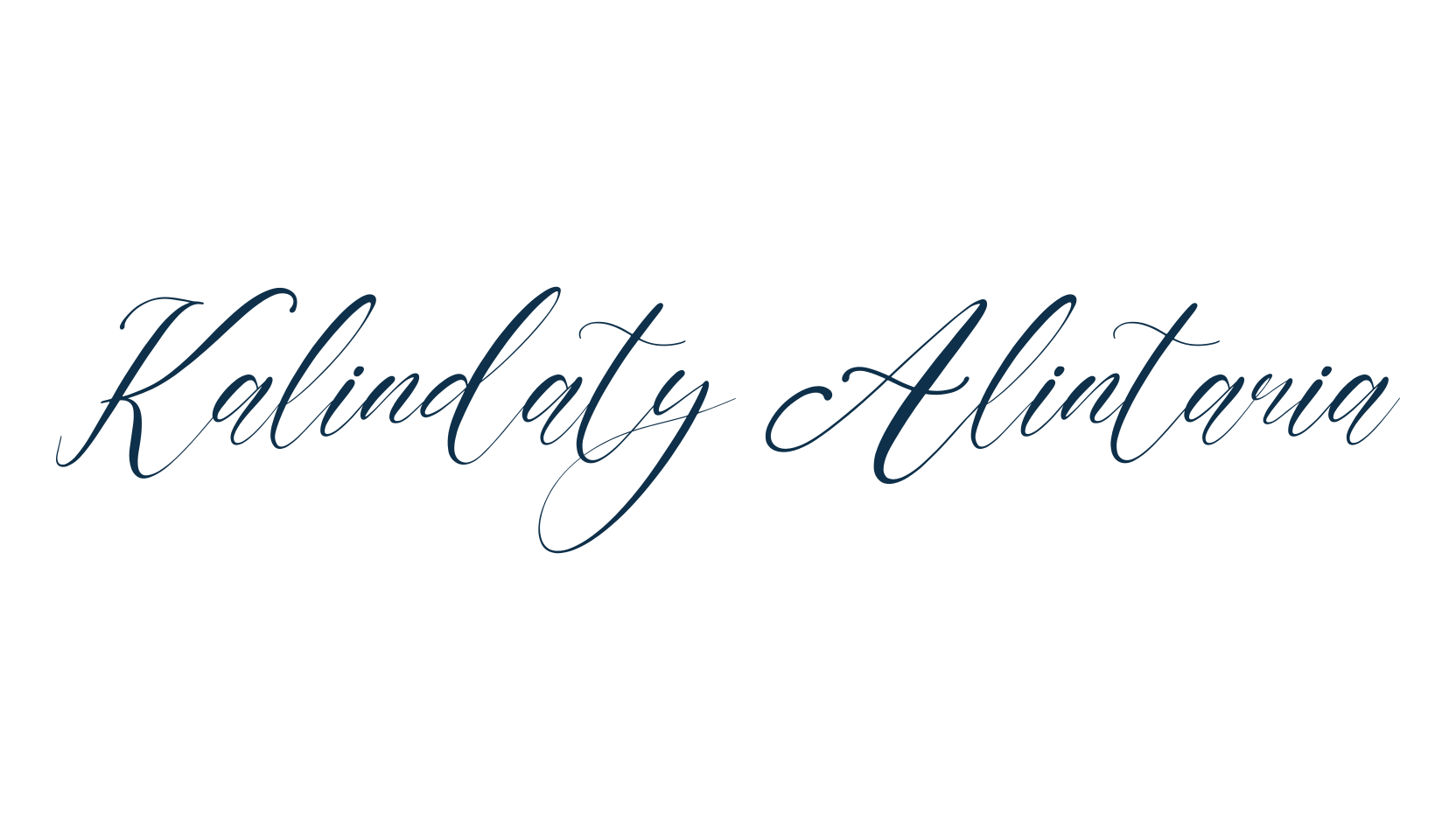 Kalindaty Alintaria, script calligraphy fancy decorative font preview