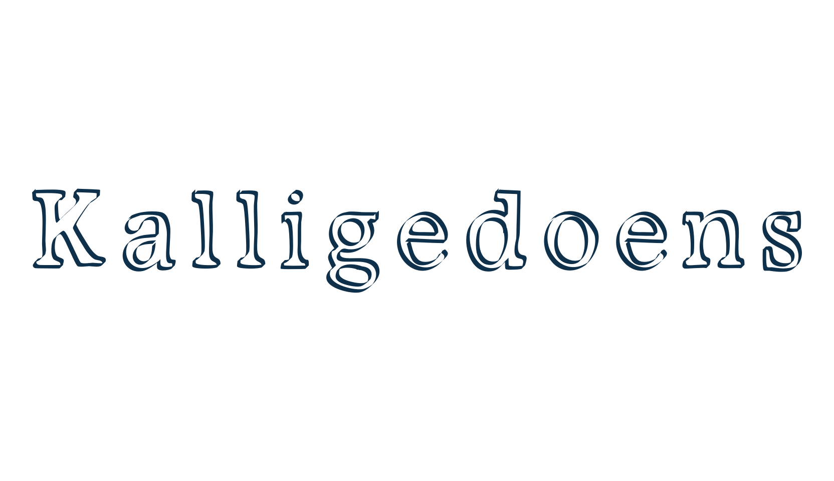 Kalligedoens, fancy eroded decorative font preview
