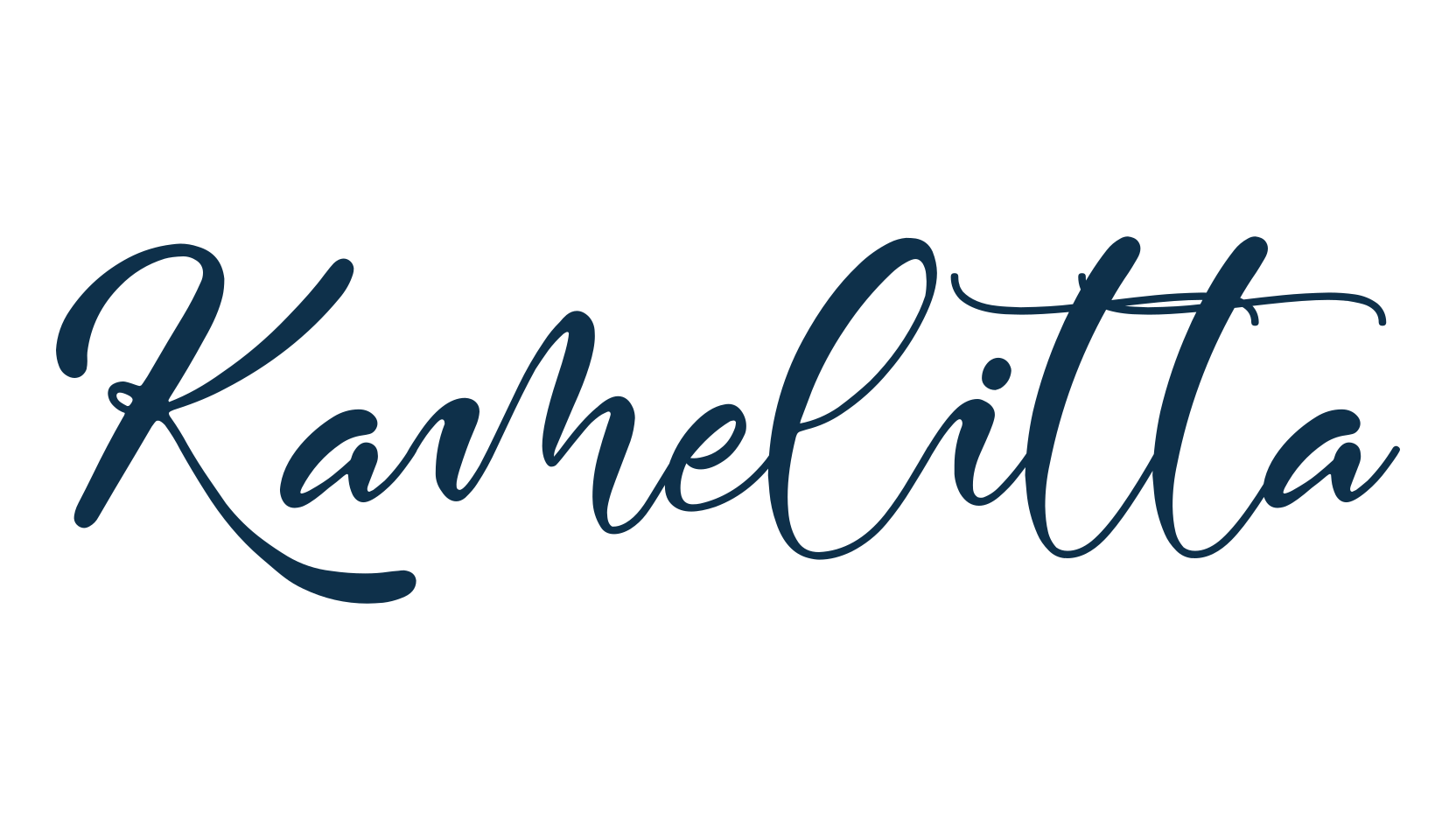 Kamelitta, script calligraphy fancy decorative font preview