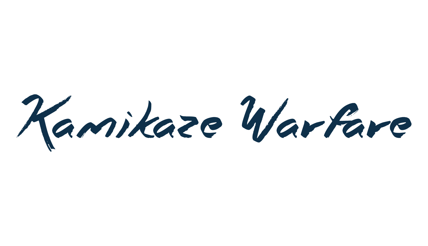 Kamikaze Warfare, script brush fancy decorative calligraphy font preview