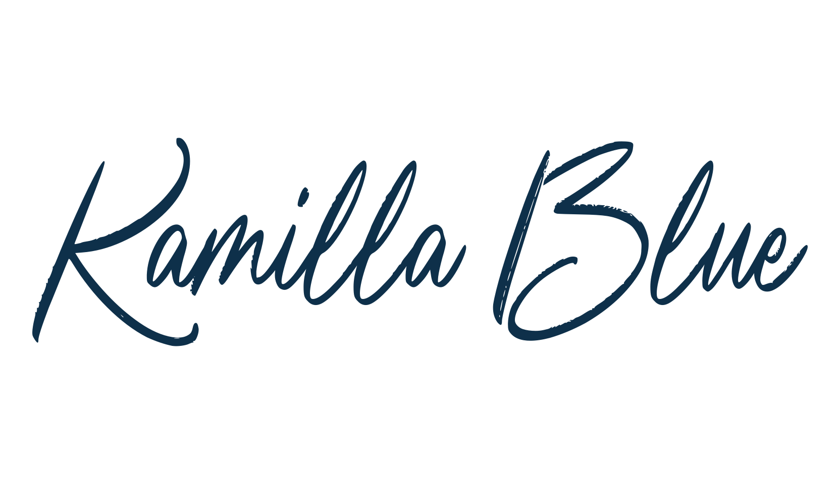 Kamilla Blue, script handwritten fancy decorative calligraphy font preview