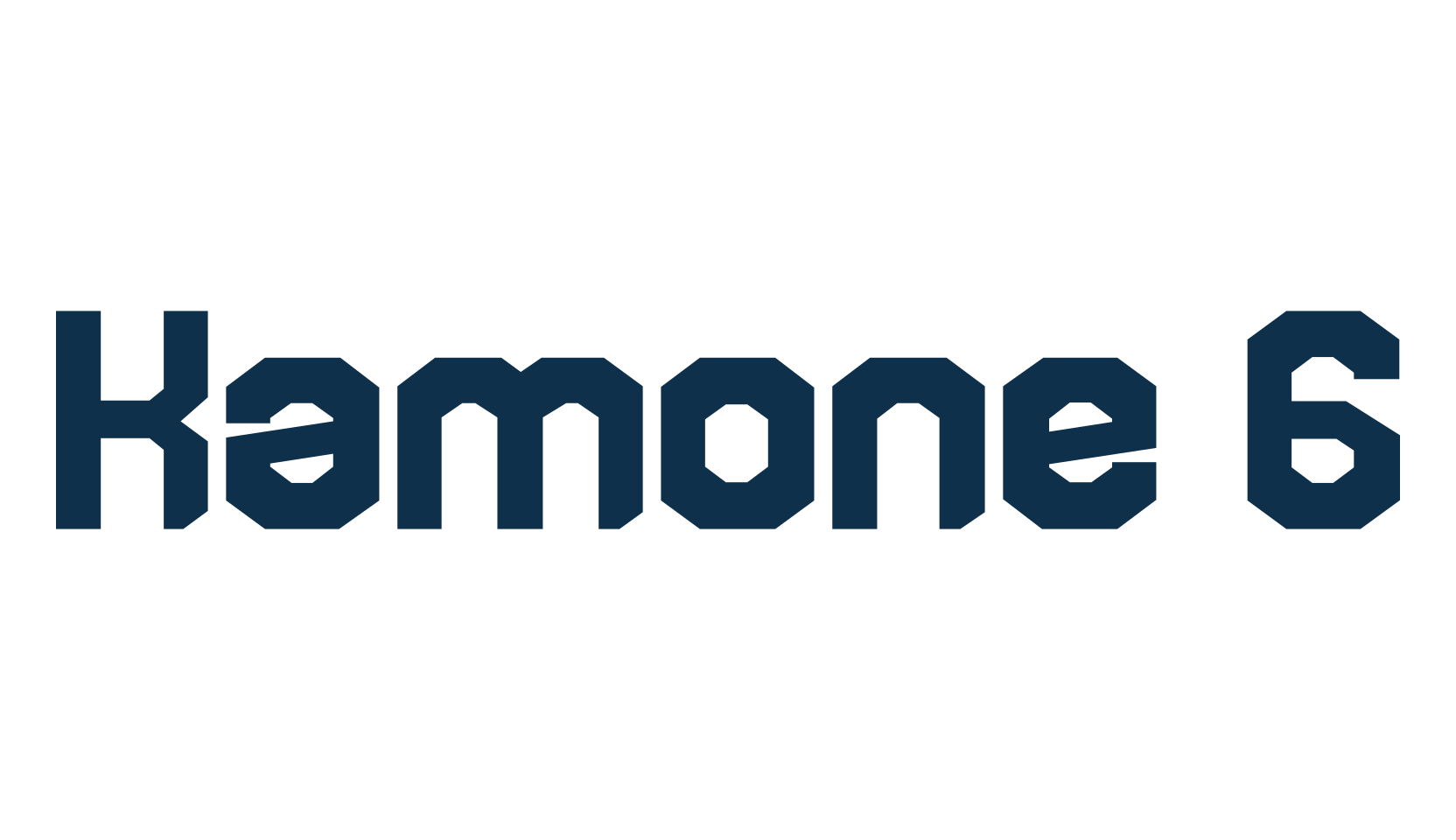 Kamone 6, techno square sci-fi font preview