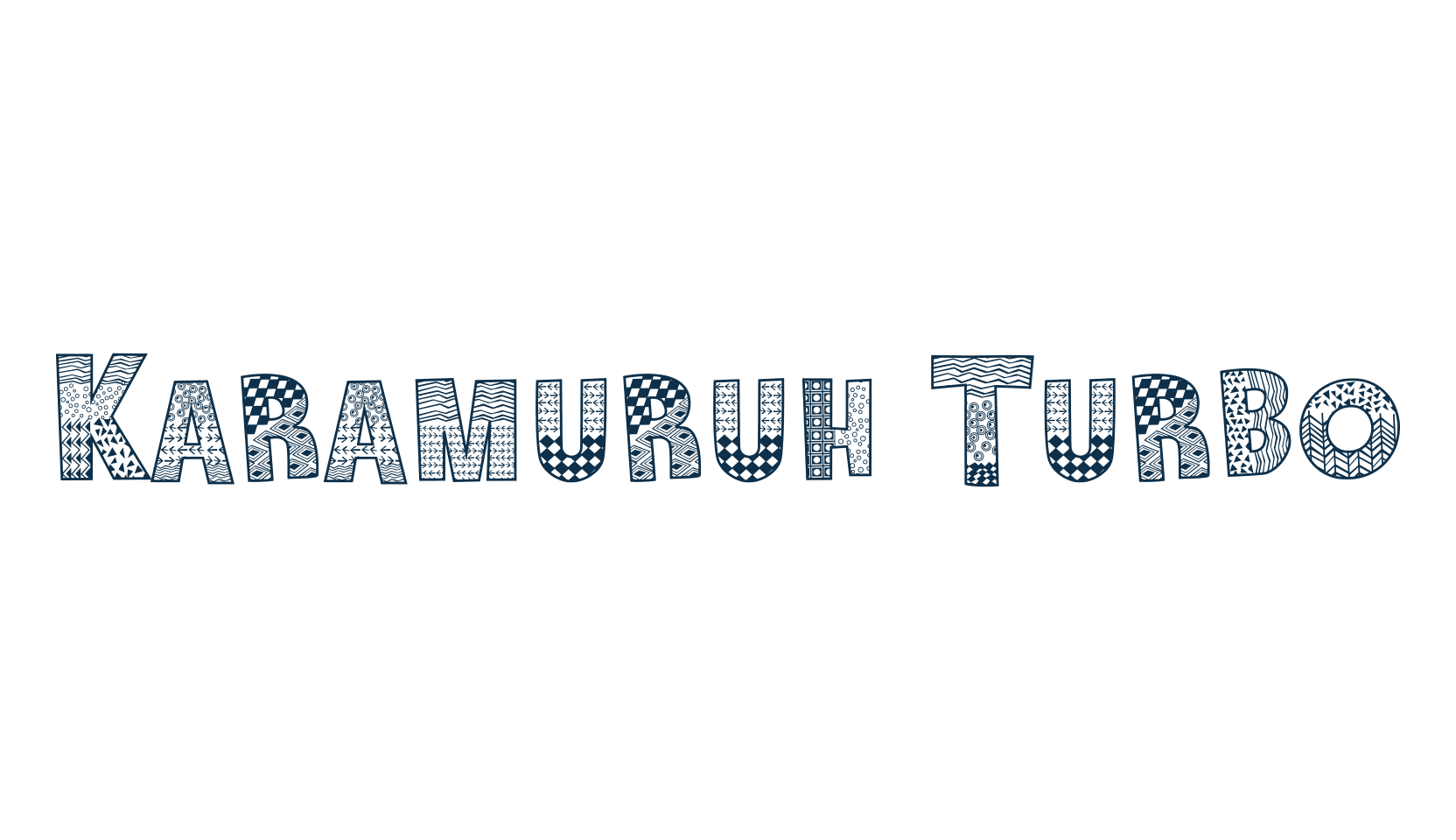 Karamuruh Turbo, fancy decorative font preview