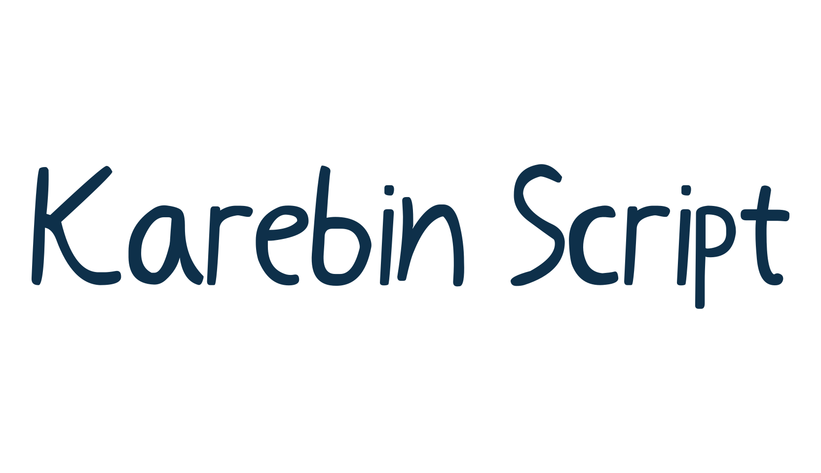 Karebin Script, handwriting font preview