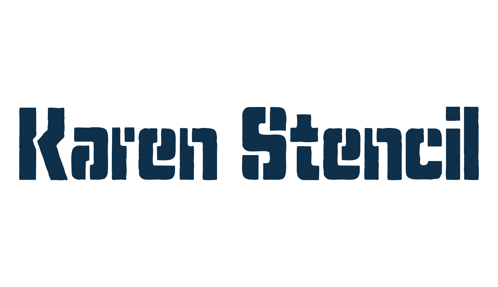 Karen Stencil, fancy stencil, army decorative font preview