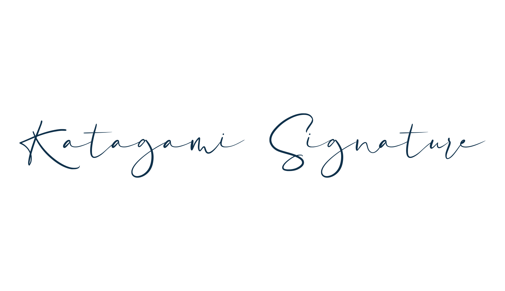 Katagami Signature, script handwritten fancy decorative calligraphy font preview