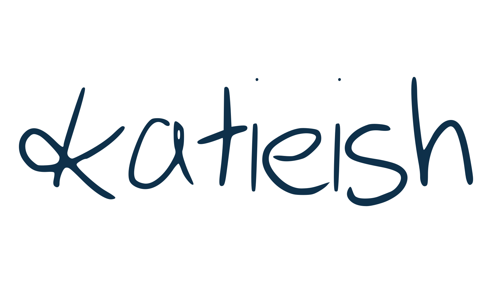 katieish, script handwritten fancy decorative calligraphy font preview