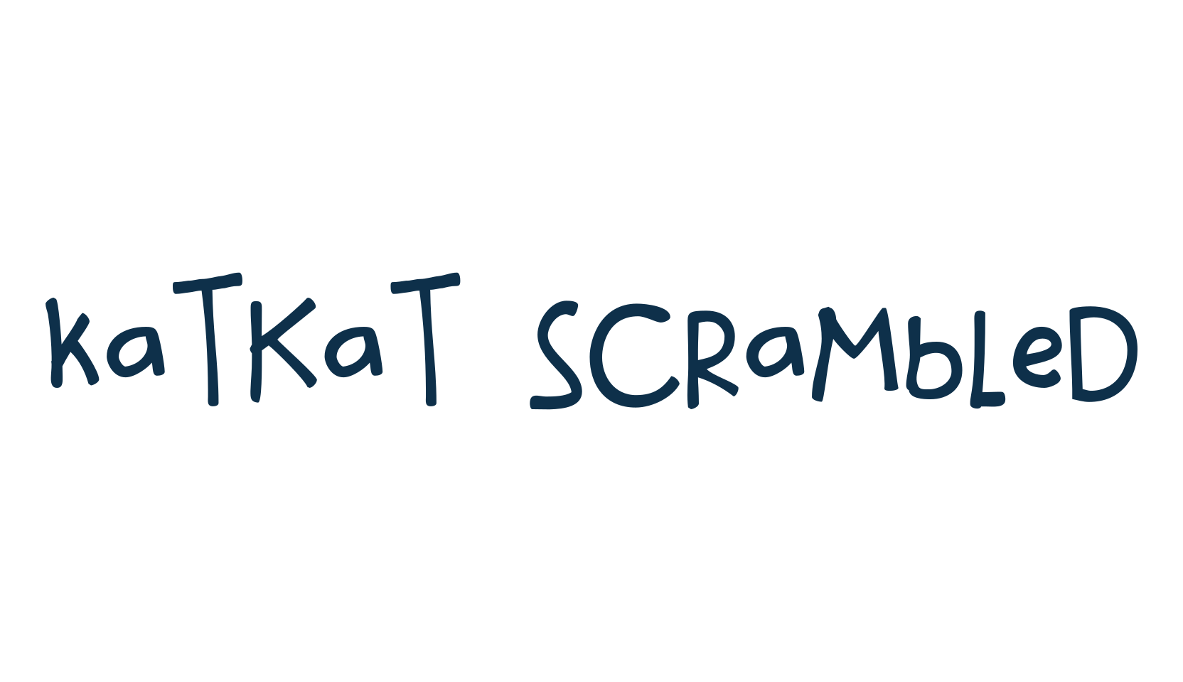 Katkat Scrambled, cartoon font preview