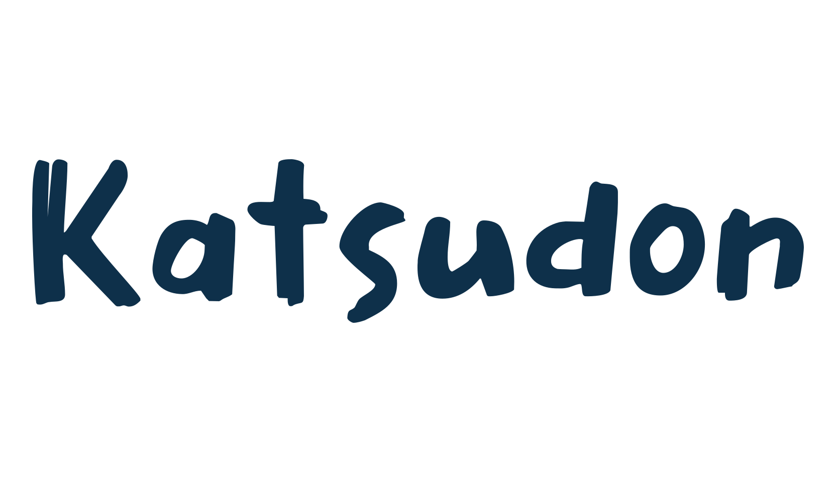 Katsudon, script brush fancy decorative calligraphy font preview