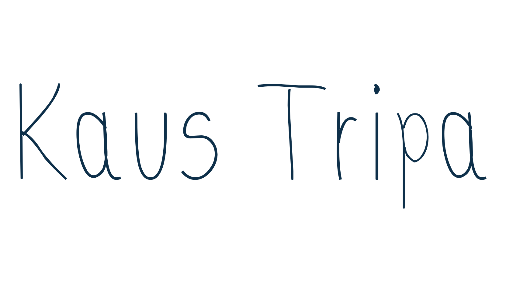 Kaus Tripa, handwriting font preview