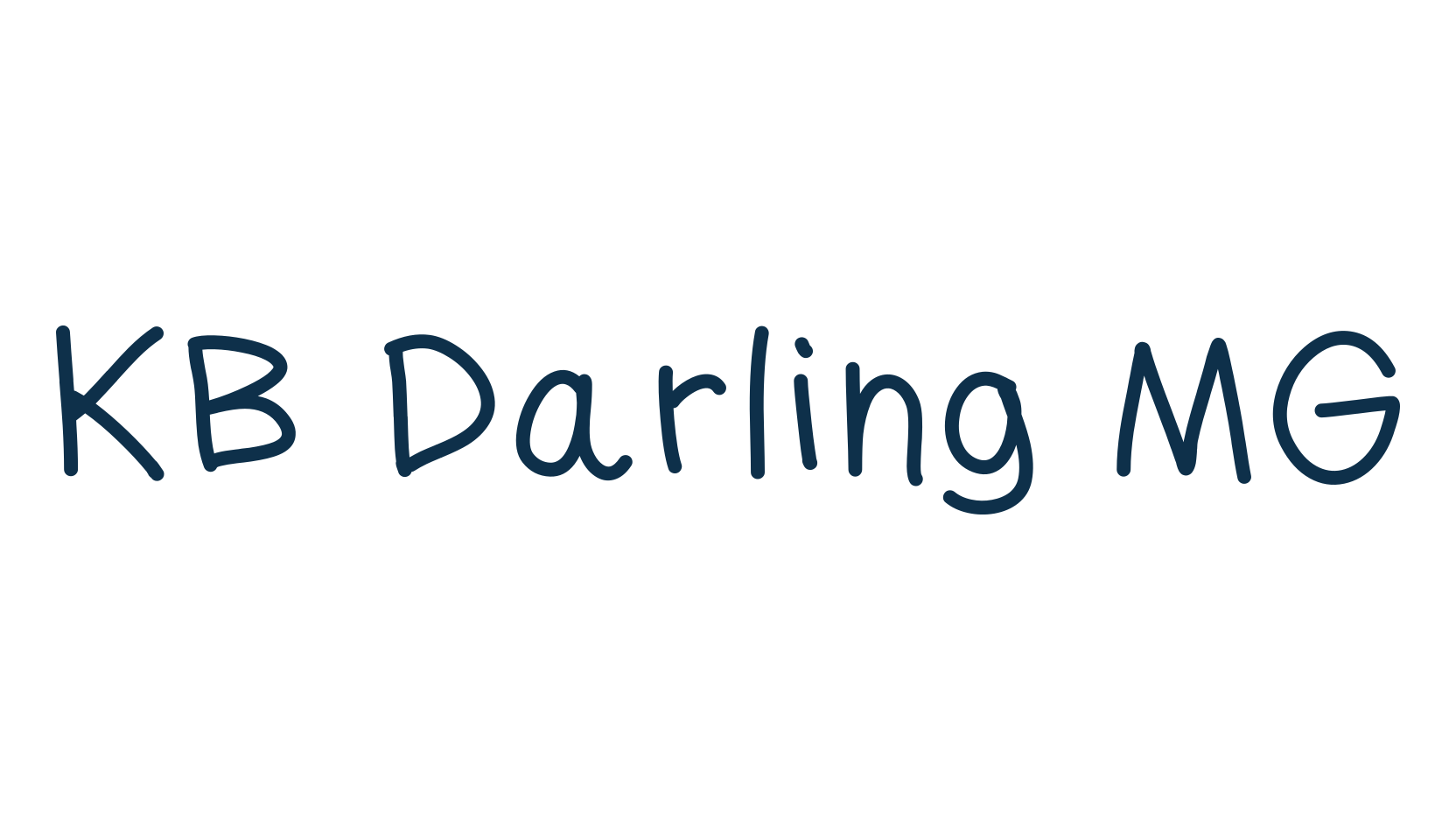 KB Darling MG, handwriting font preview