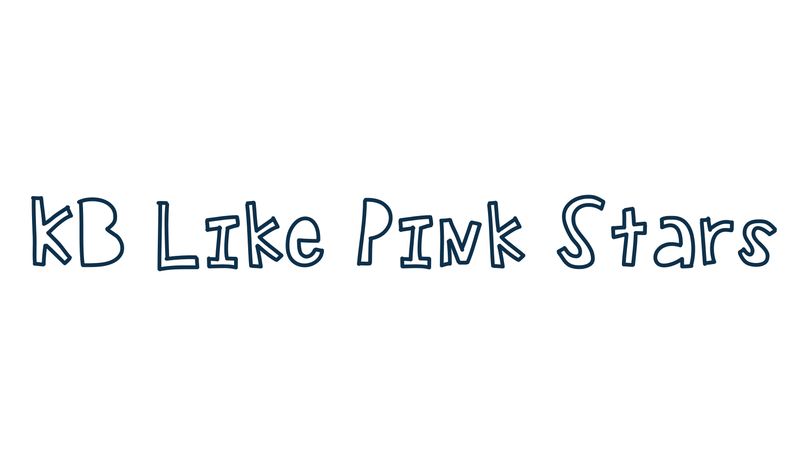 KB Like Pink Stars, cartoon font preview