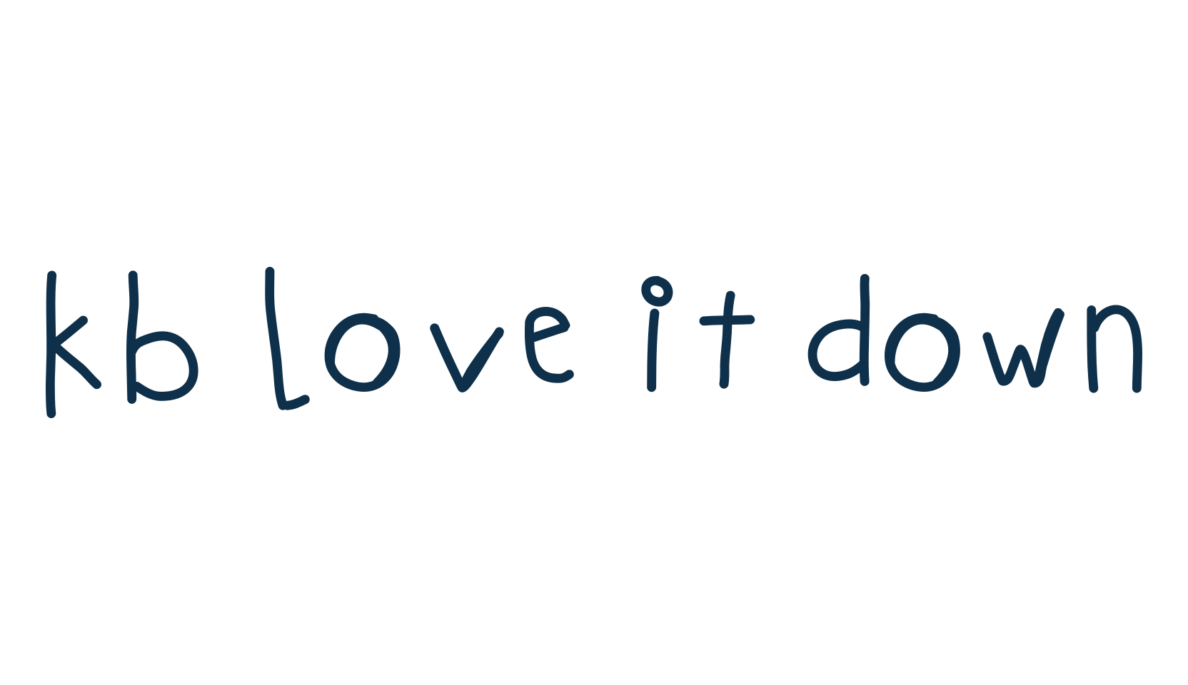 KB Love it down, handwriting font preview