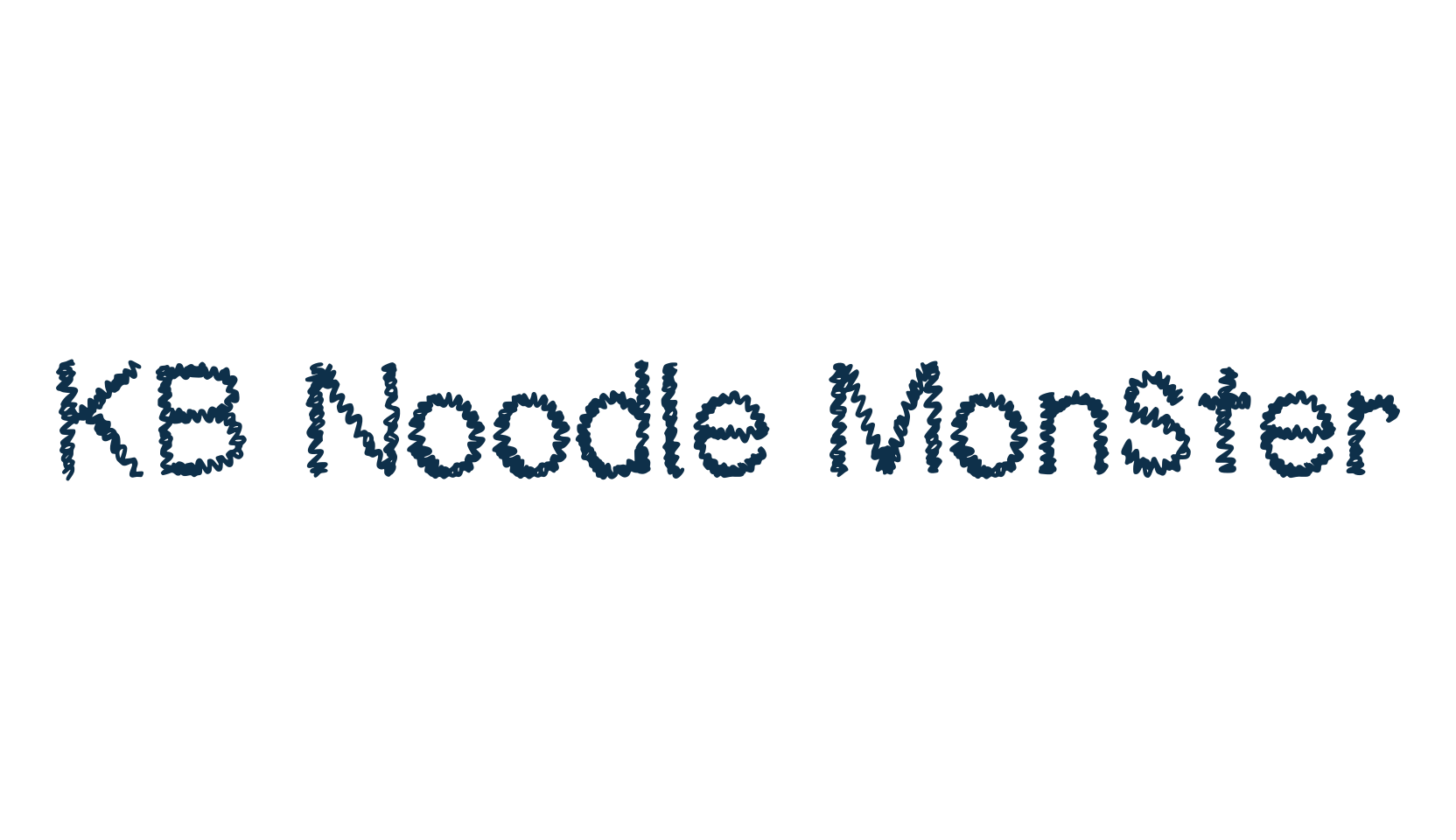 KB Noodle Monster, fancy various decorative font preview
