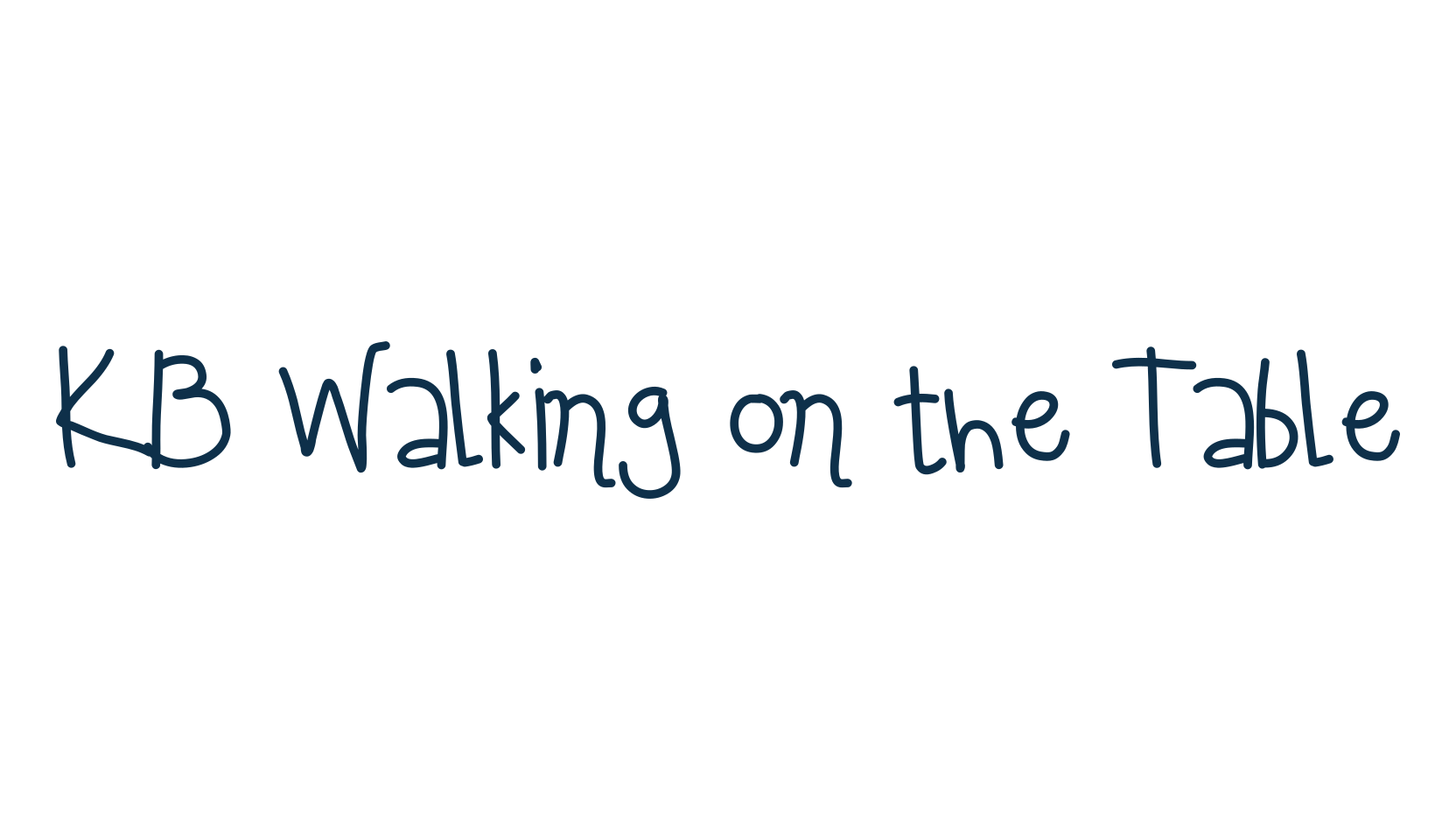 KB Walking on the Table, handwriting font preview