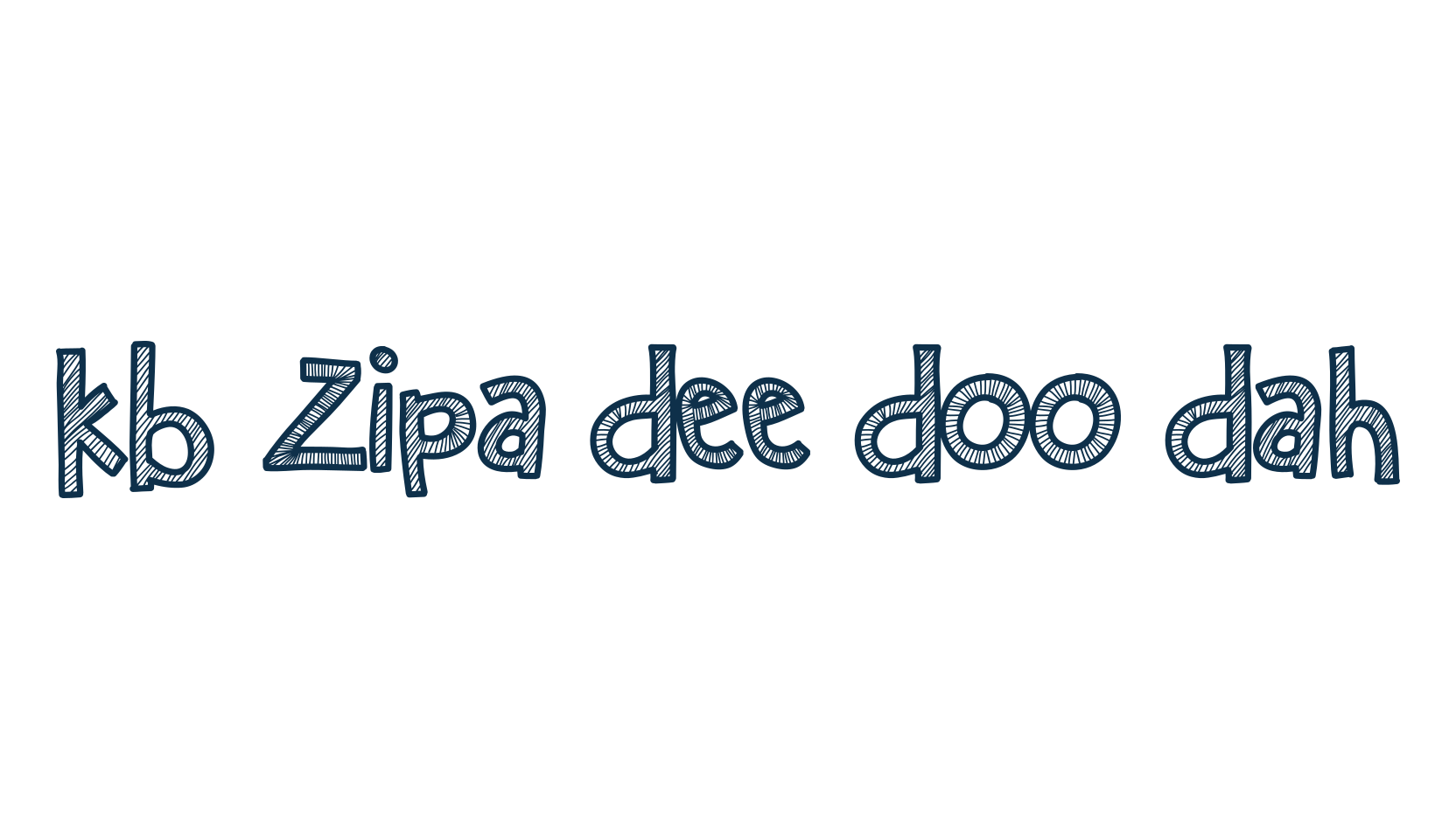 KB Zipa Dee Doo Dah, fancy cartoon decorative font preview