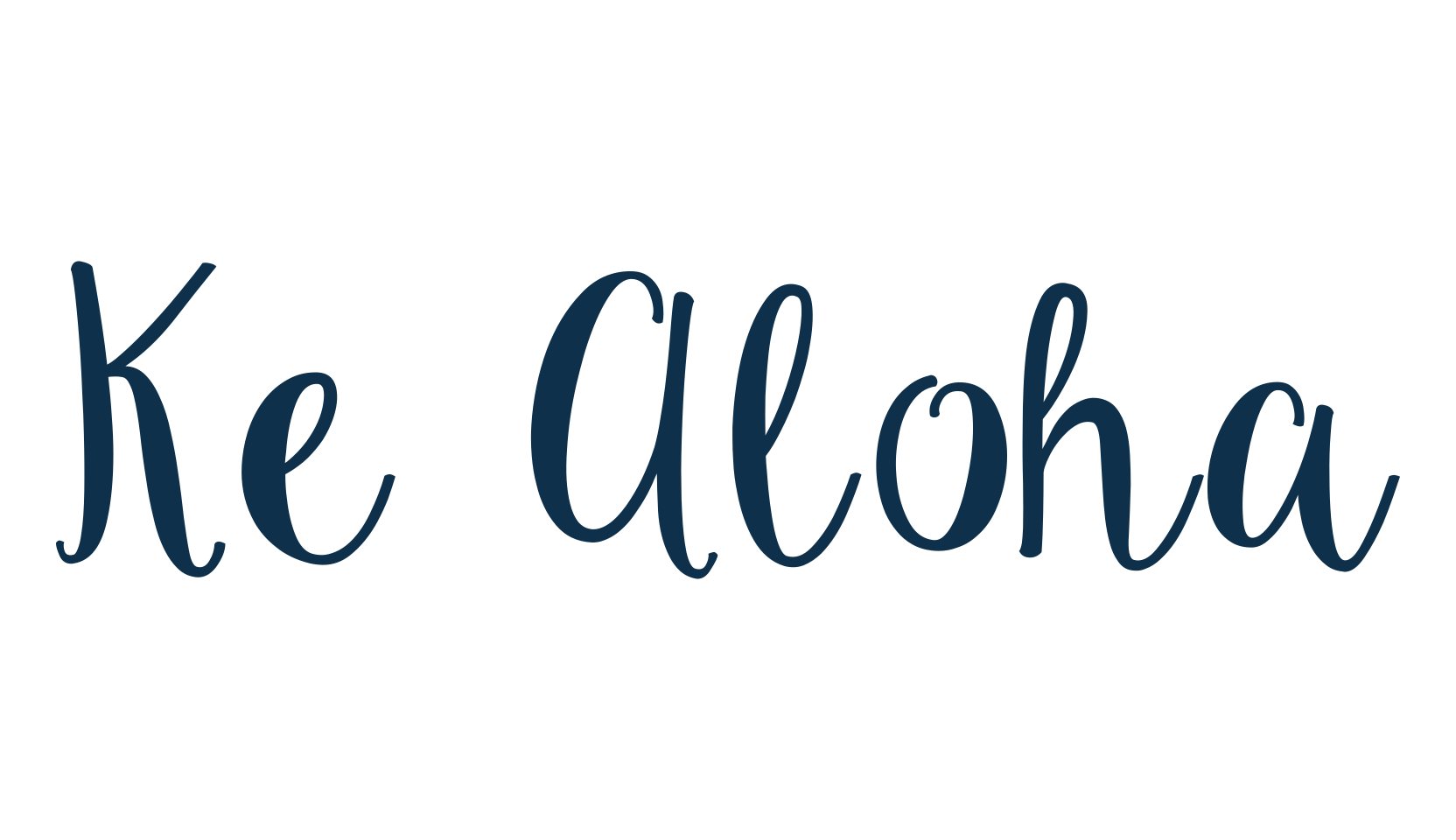 Ke Aloha, handwriting font preview