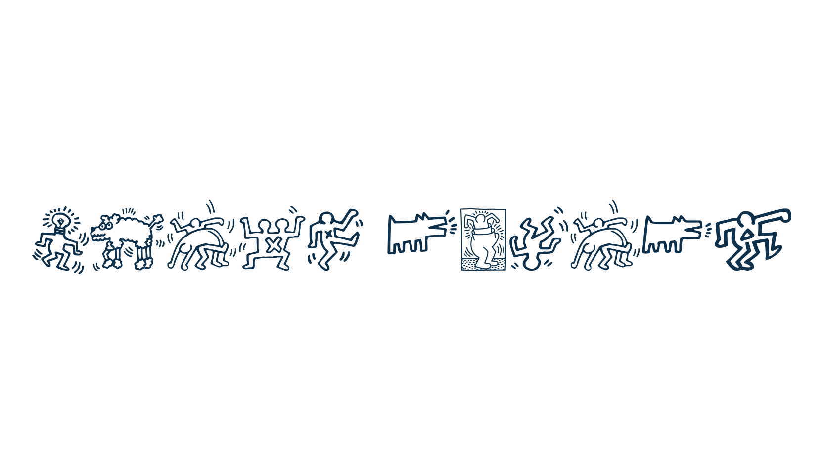 Keith Haring, fancy decorative font preview