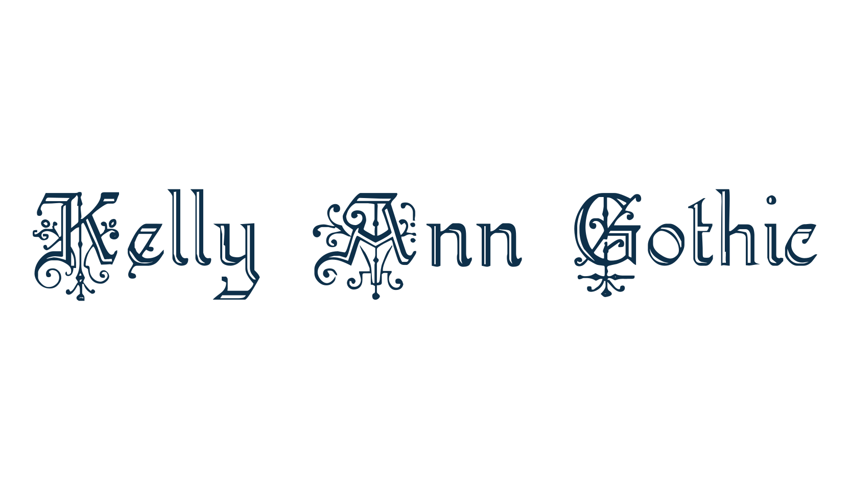 Kelly Ann Gothic, gothic medieval font preview