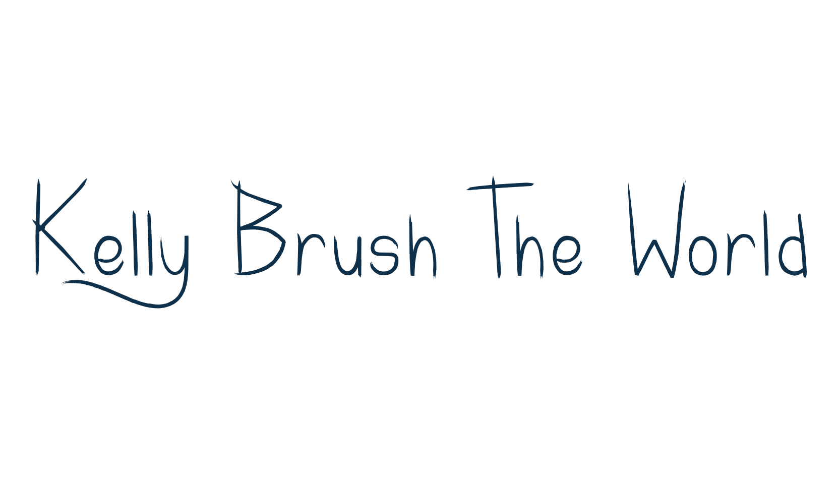 Kelly Brush The World, fancy decorative font preview