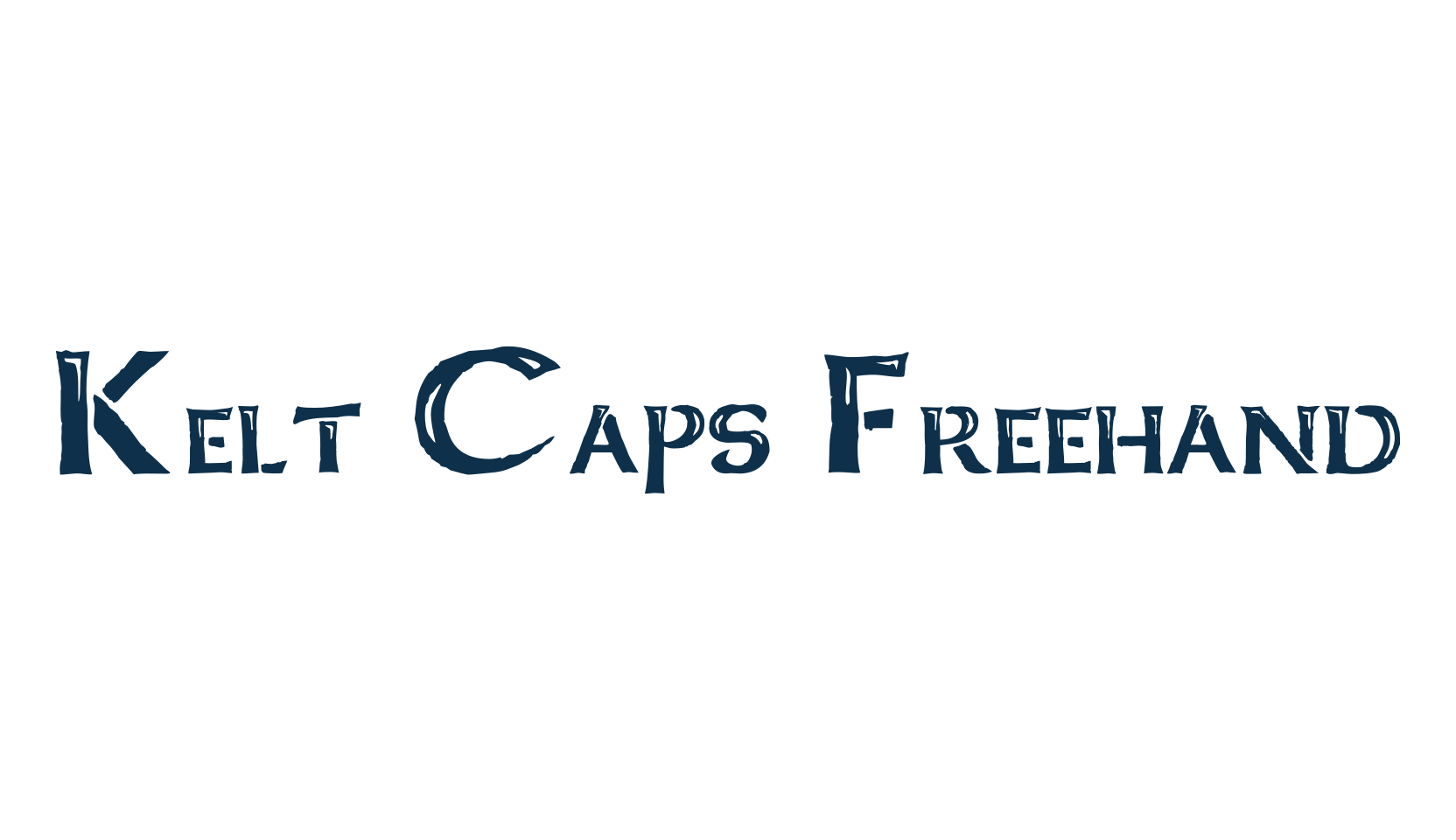 Kelt Caps Freehand, fancy various decorative font preview