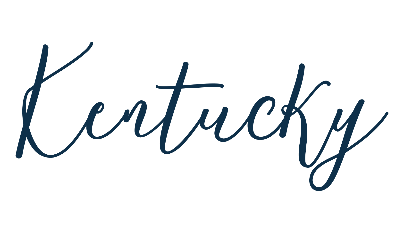 Kentucky, script handwritten fancy decorative calligraphy font preview