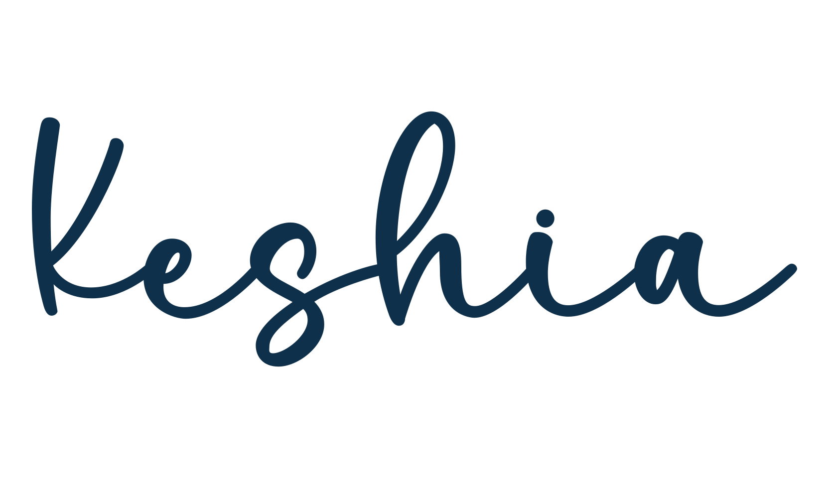 Keshia, handwriting font preview