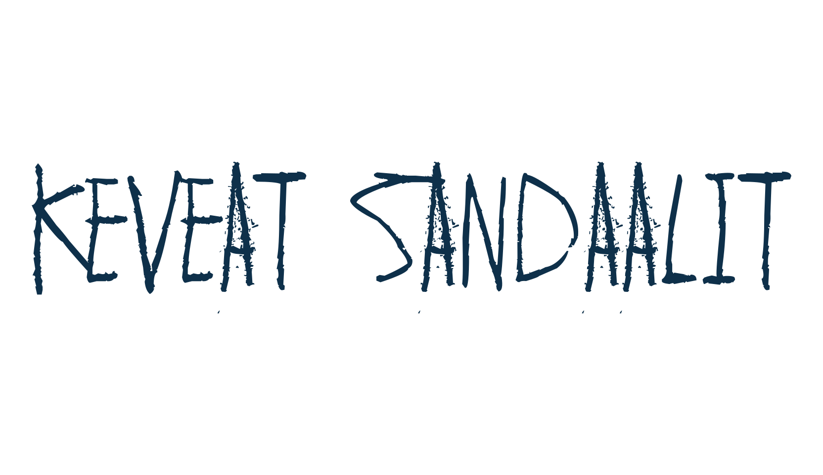 Keveat sandaalit, script trash fancy decorative calligraphy font preview