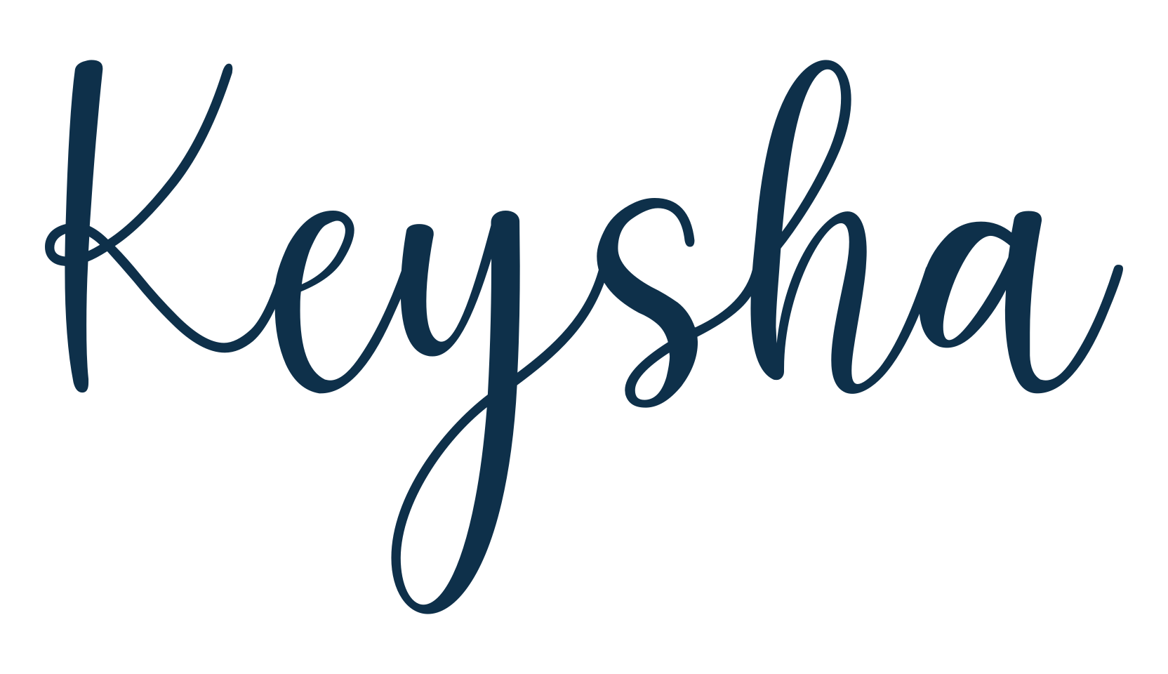 Keysha, calligraphy font preview