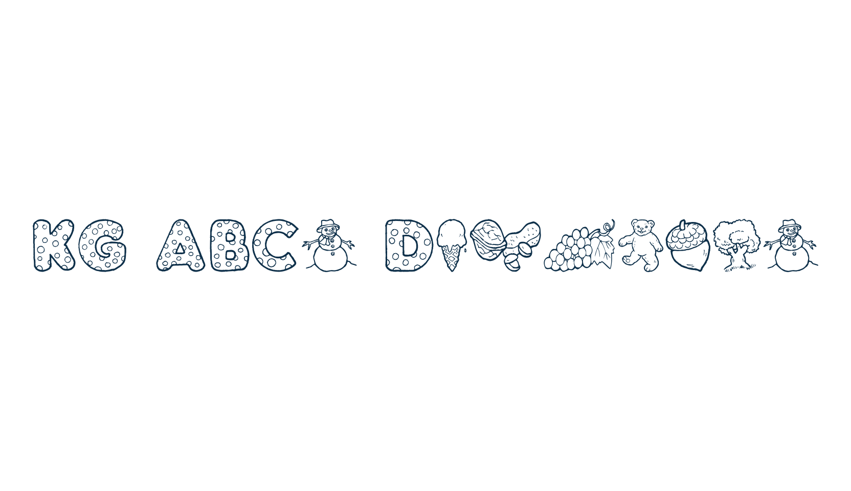 KG ABCs Dingbats, fancy decorative font preview