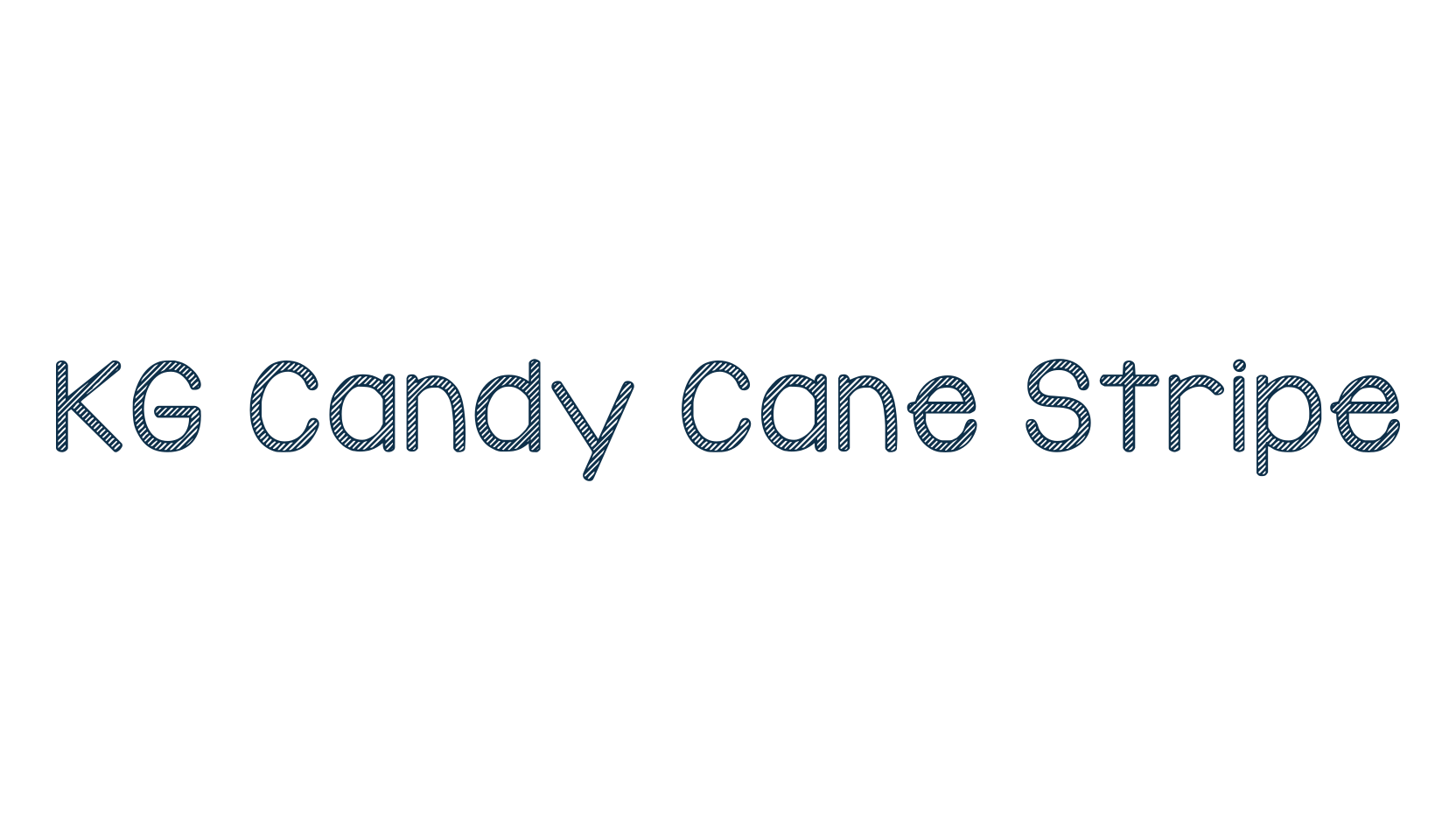 KG Candy Cane Stripe, fancy decorative font preview